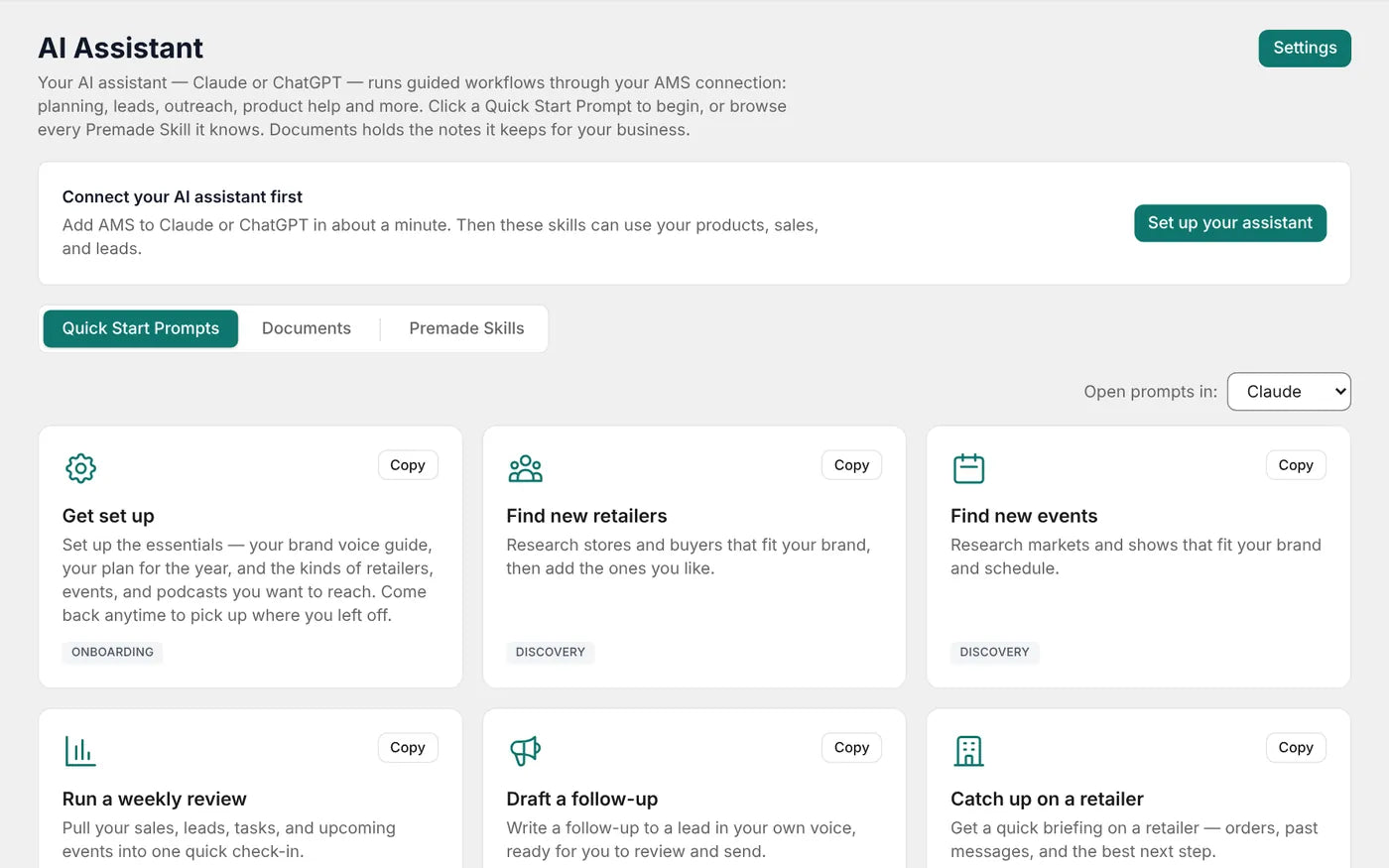 Ready-made questions for your AI assistant